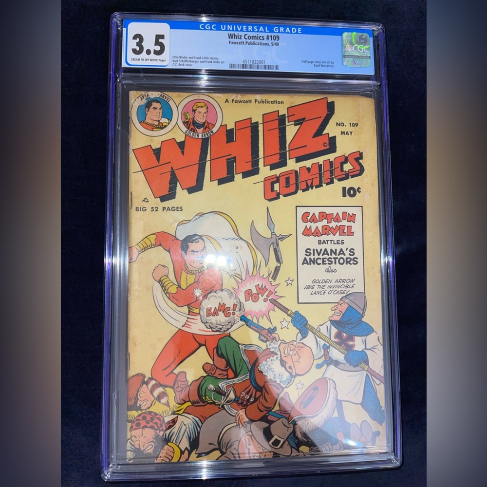 Whiz Comics #109 Cgc 3.5 Faucett Publications 1949 Golden Age Shazam! Comic